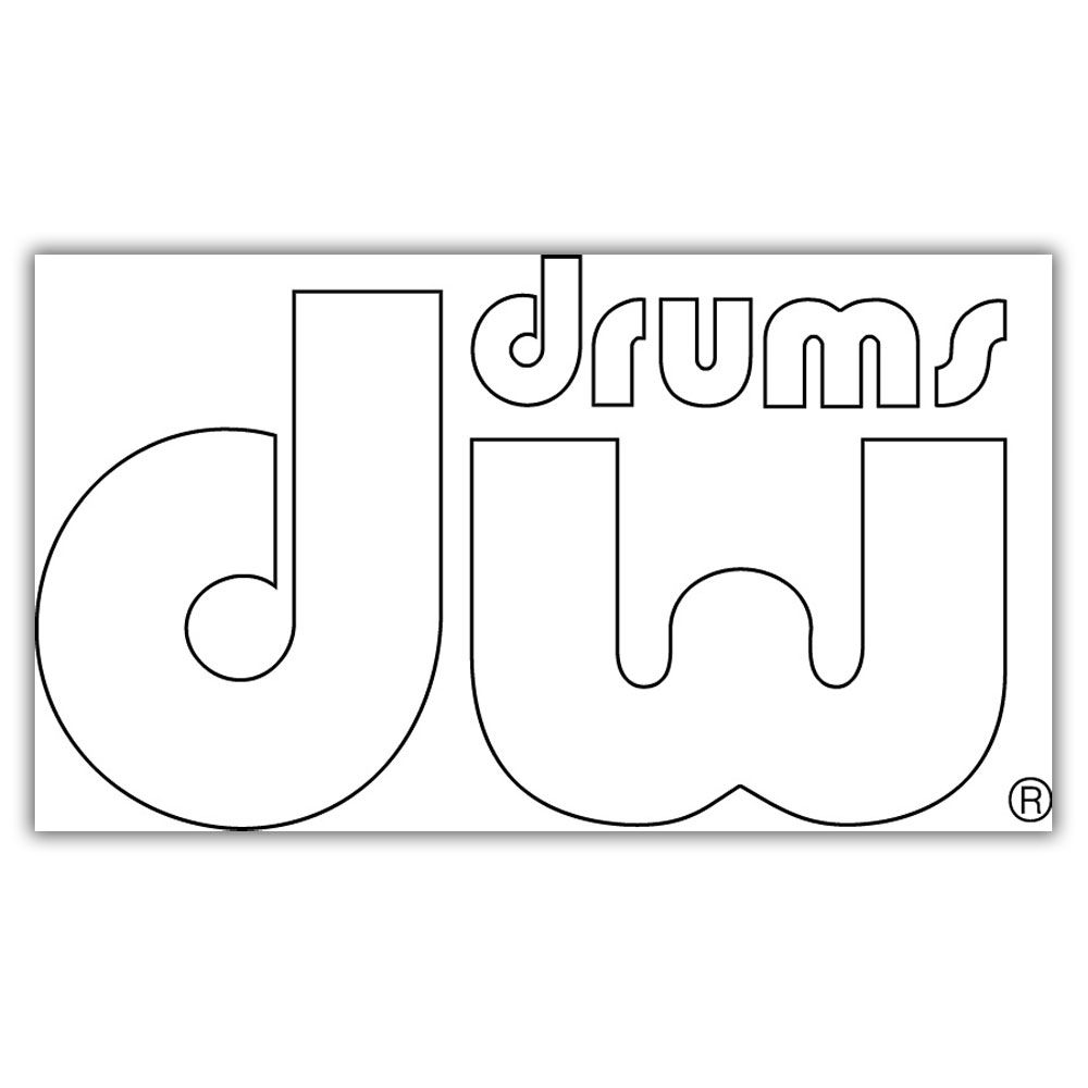 DW DW Bass Drum Sticker White