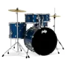 PDP Center Stage Royal Blue Sparkle 5pc Kit 7x10, 8x12, 14x16F, 16x22, 5x14 Snare. Hardware, Cymbals & Throne Included