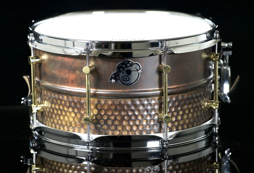 Pork Pie Percussion 7" x 13" Snare Drum - Copper & Hammered Brass