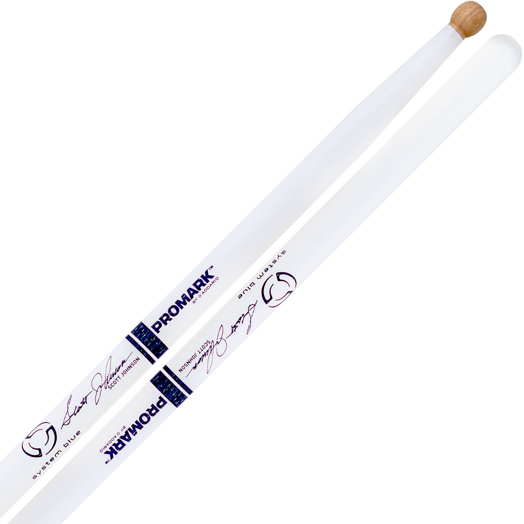 [Promark TXDC17W-WHITE] Promark Scott Johnson Signature White Marching Snare Sticks