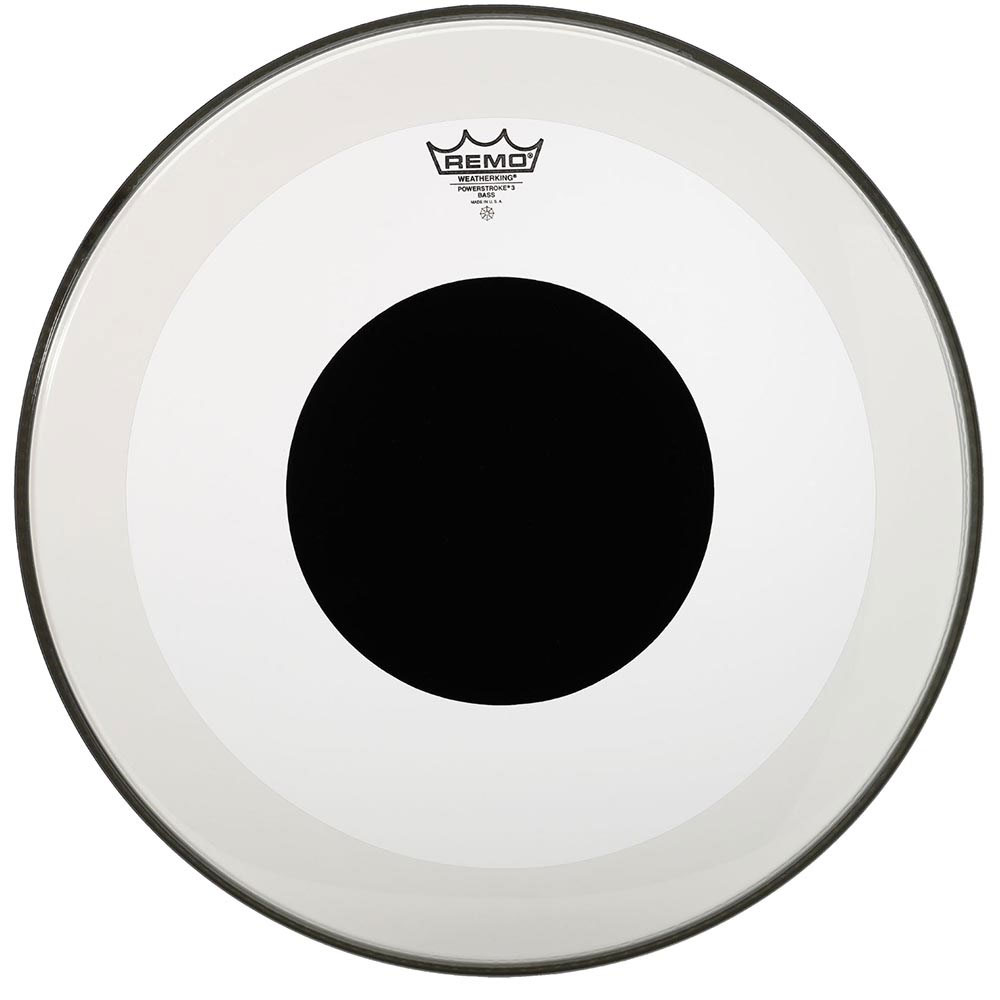 Remo 20" Powerstroke P3 Clear Bass Drum Head with Black Dot