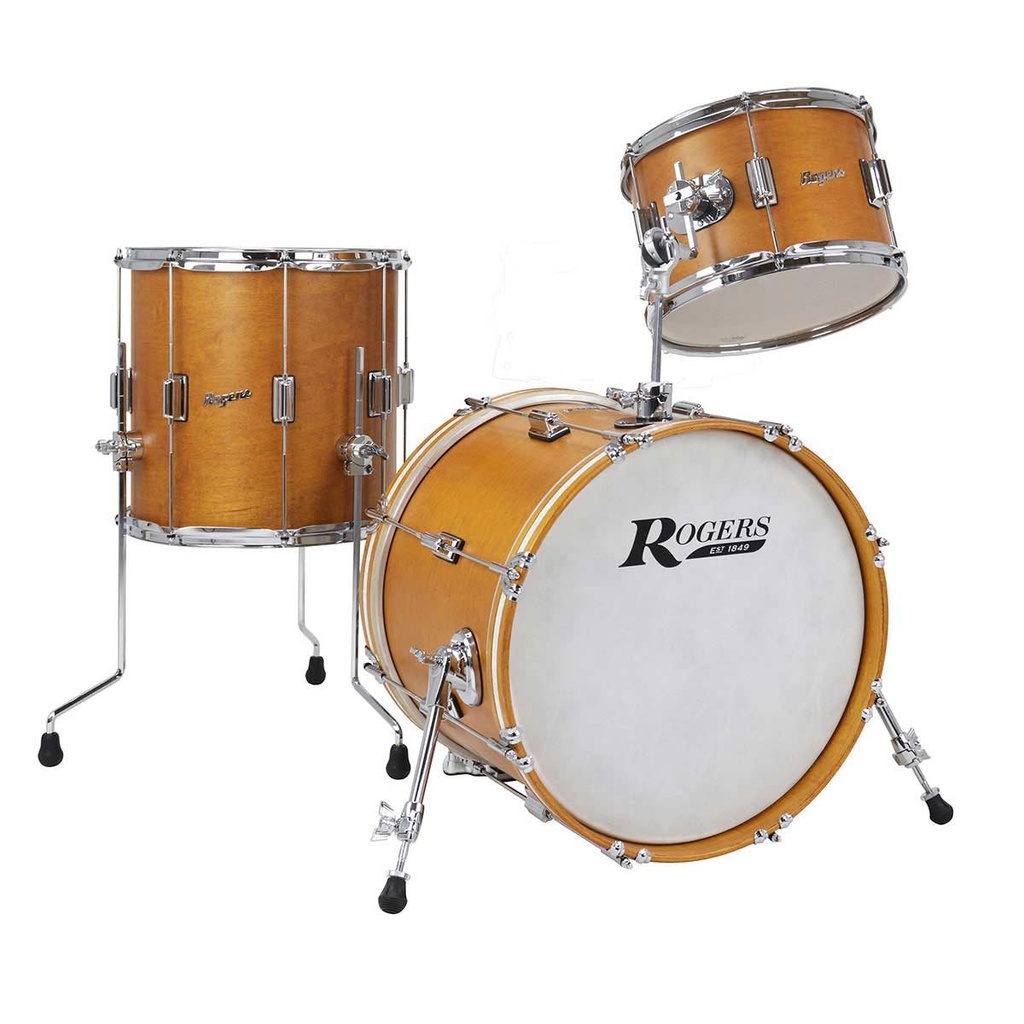 Tower Series 3-Piece 12/14/18 Shell Pack in Satin Fruitwood Stain w/WMP Inlay Hoops