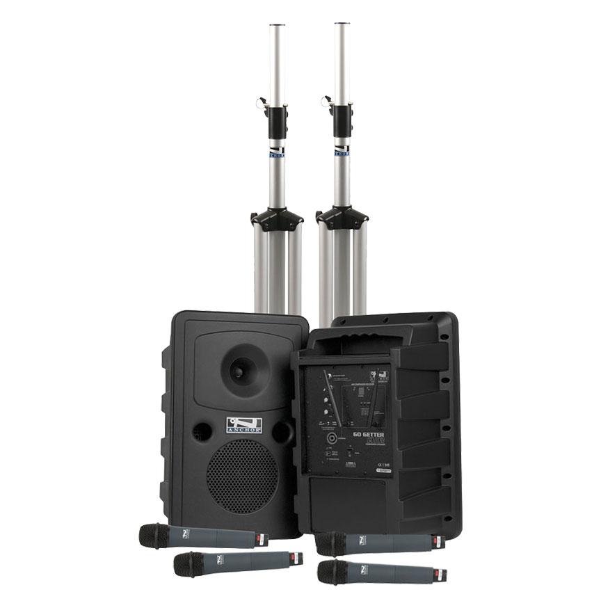 Anchor Audio Liberty Deluxe AIR Pack 2 (PA AIR Speaker Stands & 4 Mics)