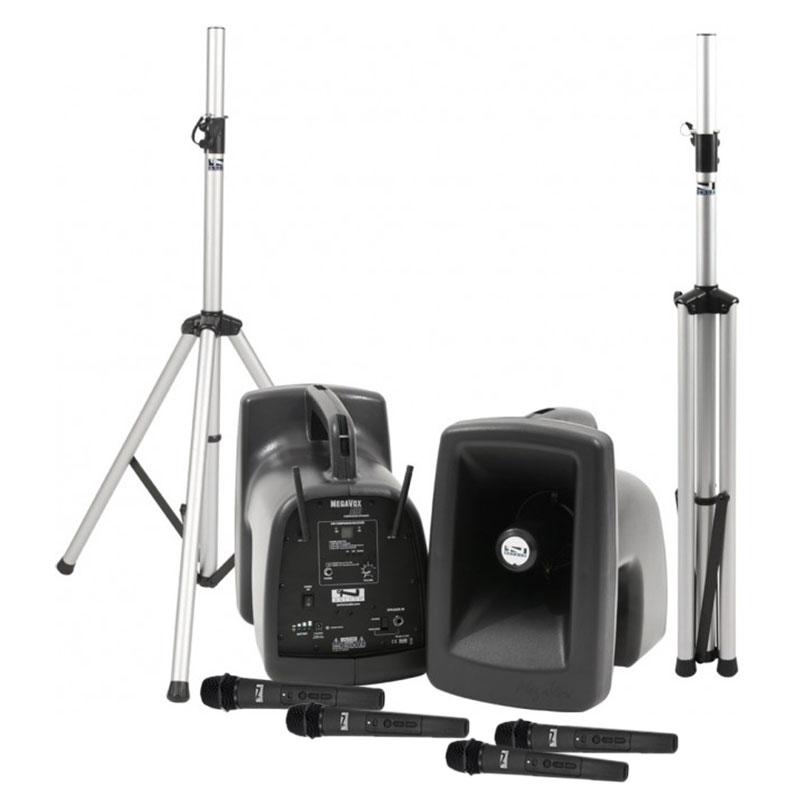 Anchor Audio MegaVox Deluxe AIR Pack 4 (PA AIR Speaker Stands & 4 Mics)