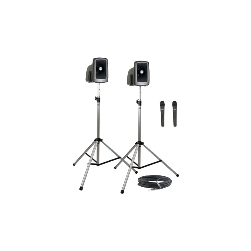 Anchor Audio MegaVox Deluxe Pack 2 (PA Speaker Cable Stands & 2 Mics)
