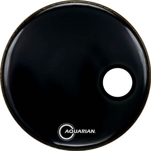 Aquarian 16" Black Regulator Front Bass with Hole