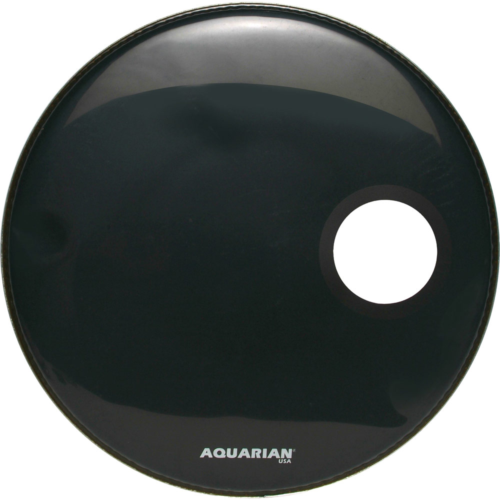 Aquarian 20" Black Regulator Front Bass with Hole