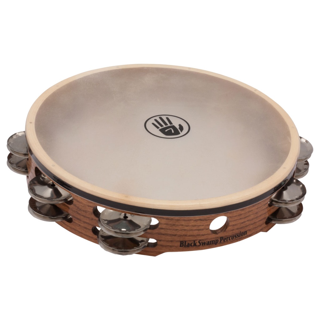 Black Swamp 10" SoundArt Double Row German Silver Tambourine Calf Head