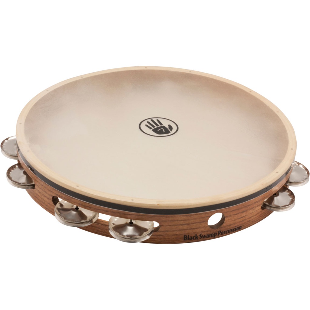 Black Swamp 12" SoundArt Single Row German Silver Tambourine Calf Head
