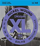 D'Addario EXL115 Nickel Wound Electric Guitar Strings Medium/Blues-Jazz Rock 11-49