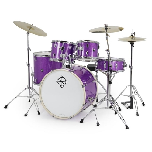 Dixon Spark 5-Piece Drum Set in Purple Sparkle (PODSP522C1SPPS)