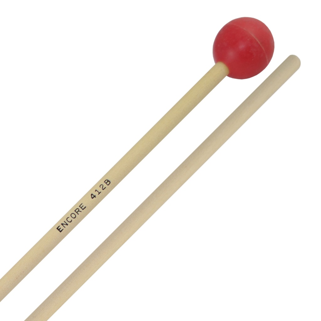 Encore Mallets Red Medium Rubber Unwound Birch