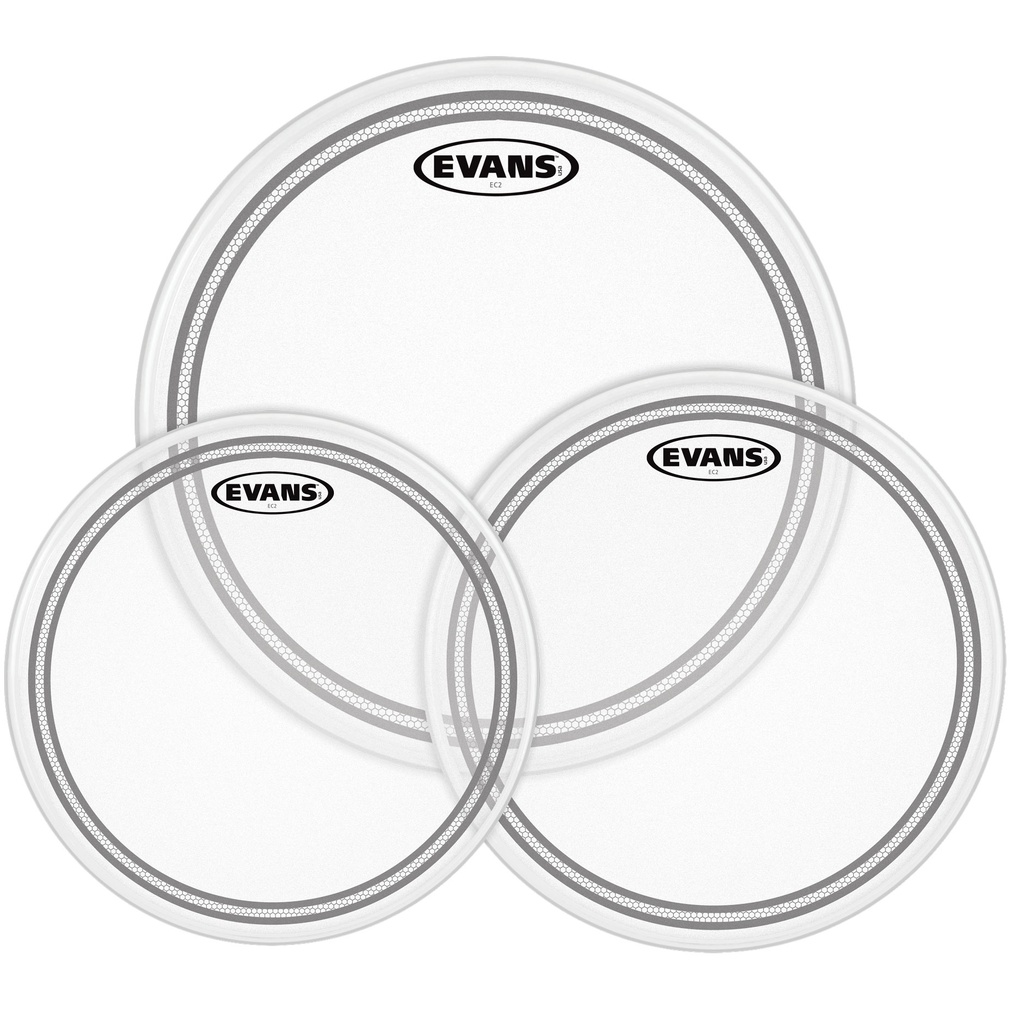 Evans 12"/13"/16" EC2S Frosted Standard Tom Head Pack