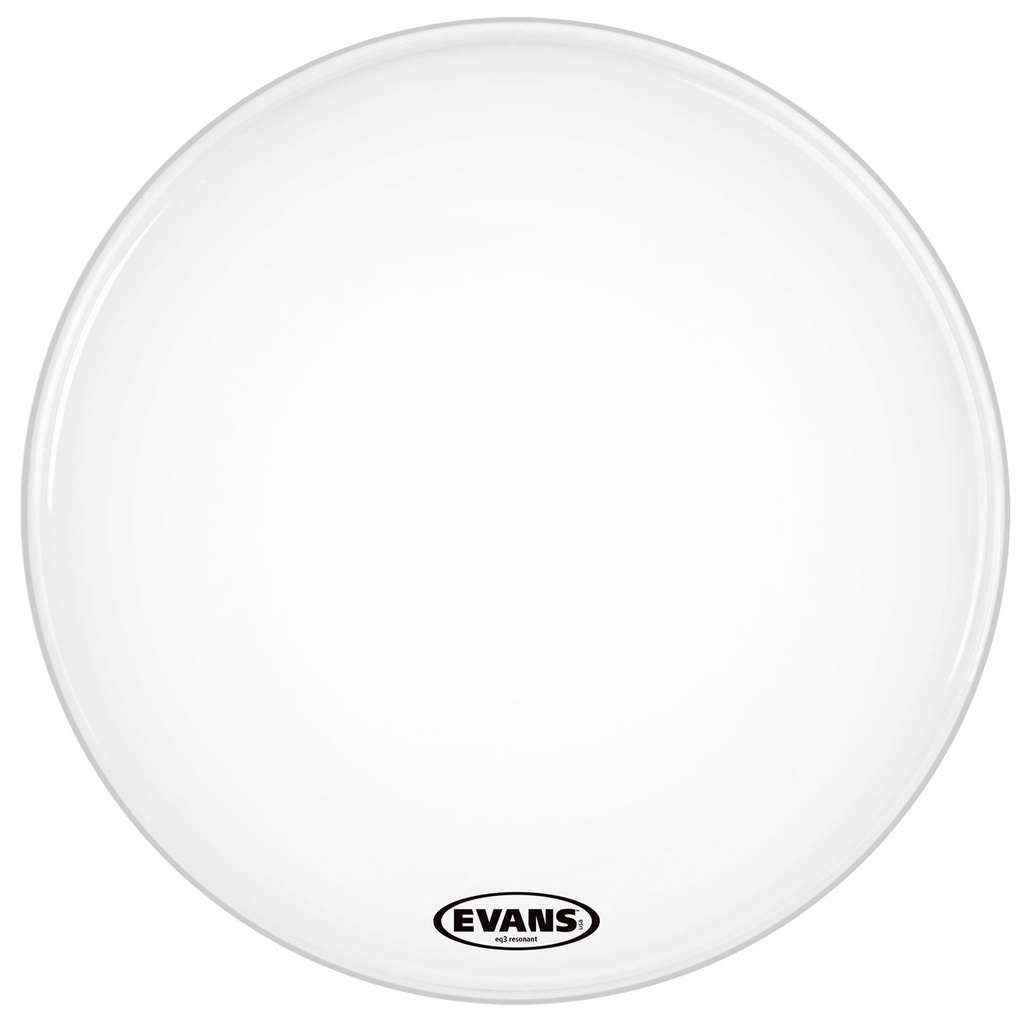 Evans 26" EQ3 Resonant Smooth White Bass Head without Port