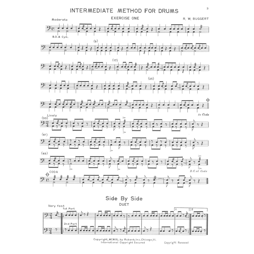 Hal Leonard Rubank Intermediate Method - Drums by Robert Buggert
