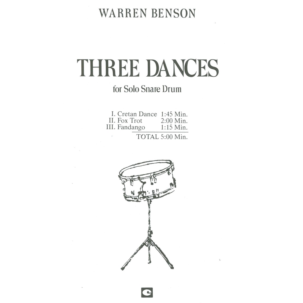 Hal Leonard Three Dances for Solo Snare Drum by Warren Benson