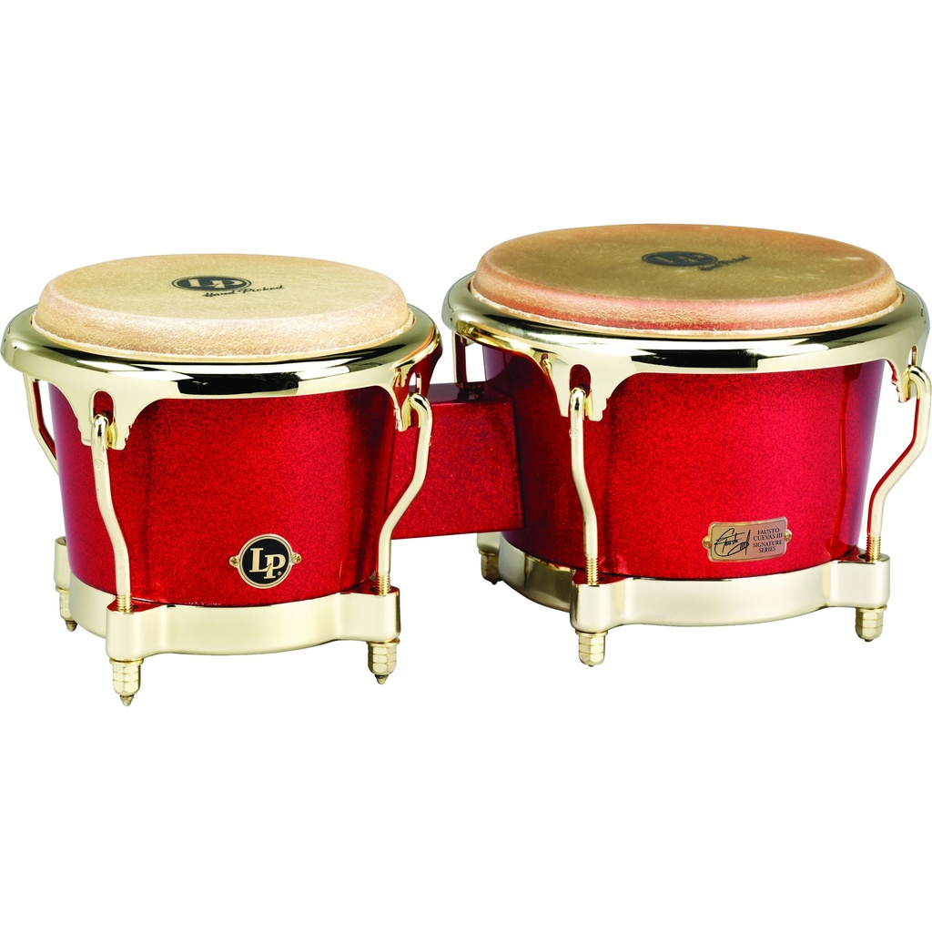 LP 7 1/4" & 8 5/8" Galaxy Fausto Cuevas Bongos in Red Sparkle