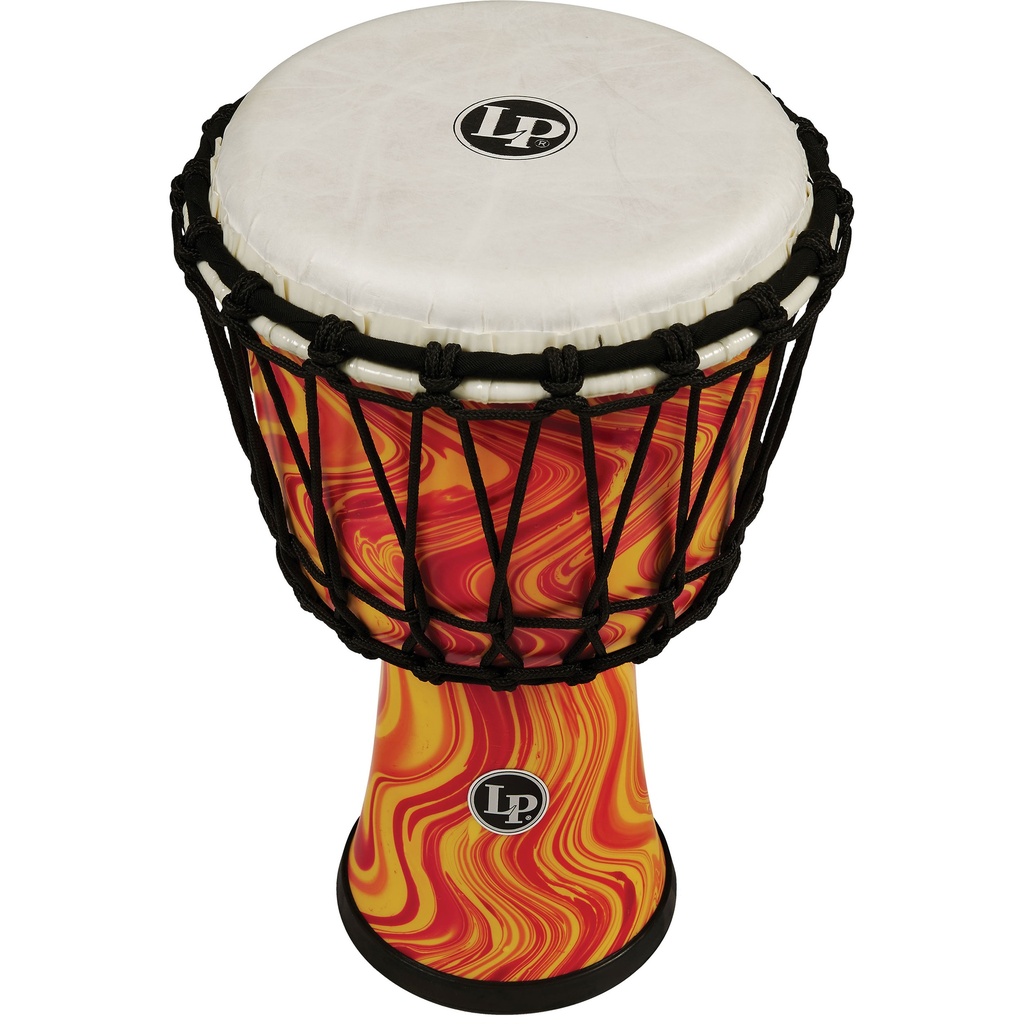 LP 7" Rope Tuned Circle Djembe in Orange Marble
