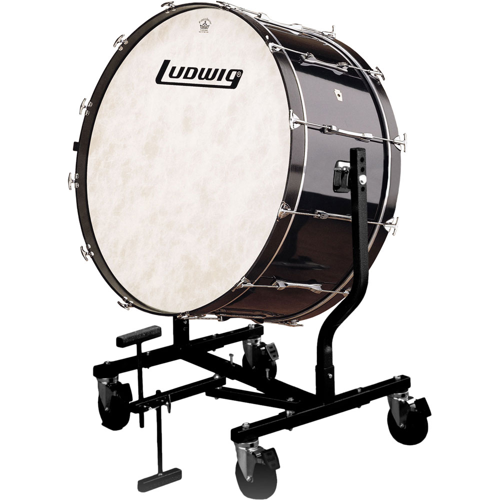 Ludwig 16" x 32" Concert Bass Drum w/ LE787 Stand in Black Cortex