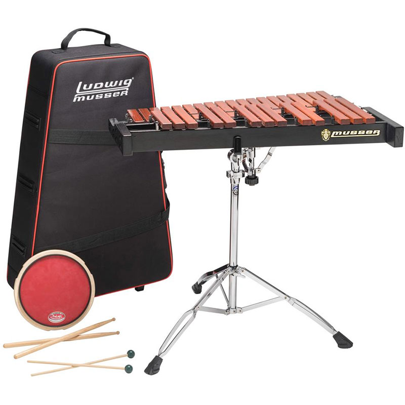 Ludwig 2.5 Oct. Xylophone Kit w/ Pad Sticks Mallets Stand & Case