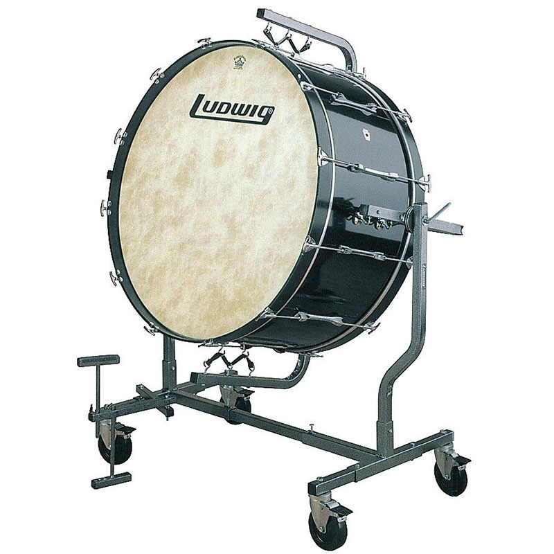 Ludwig 20" x 36" Concert Bass Drum w/ LE788 Stand in Black Cortex