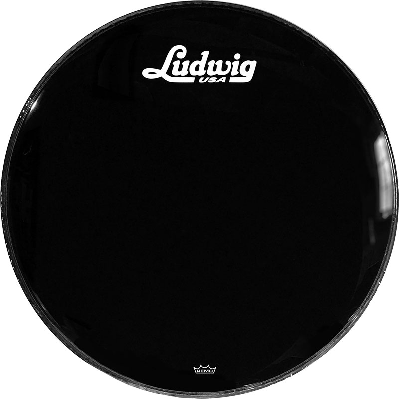 Ludwig 22" Powerstroke 3 Smooth Ebony Bass Drum Head w/ Script Logo