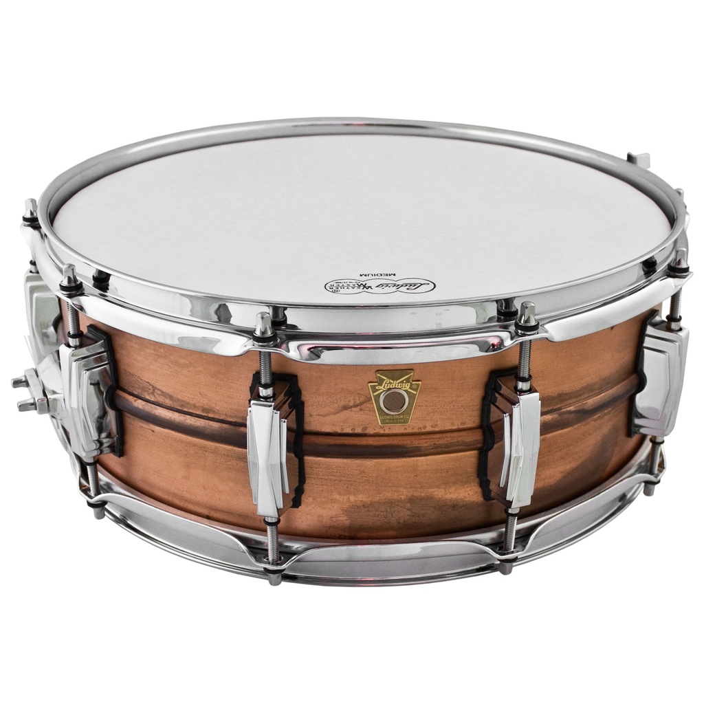 Ludwig 5" x 14" Raw Copper Phonic Snare Drum with Imperial Lugs