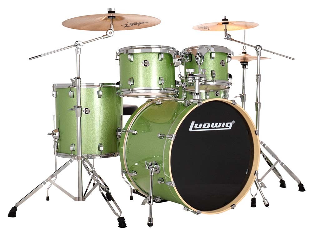 Ludwig Evolution 5-Piece Drum Set in Mint Sparkle (LE520018)