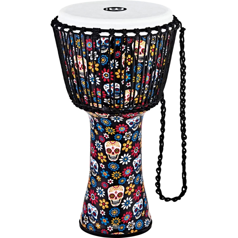 Meinl 12" Day of the Dead Rope Tuned Djembe with Synthetic Head