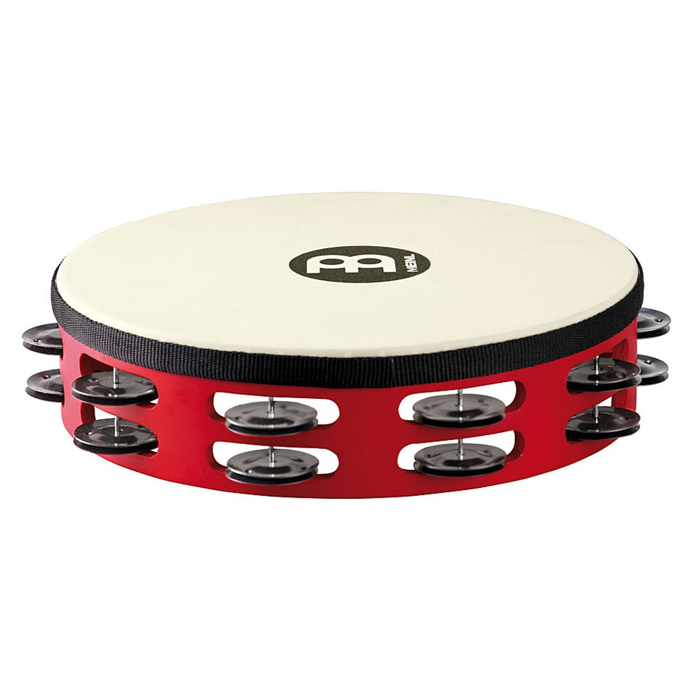 Meinl 2 Row Synthetic Head Tambourine Blk Steel
