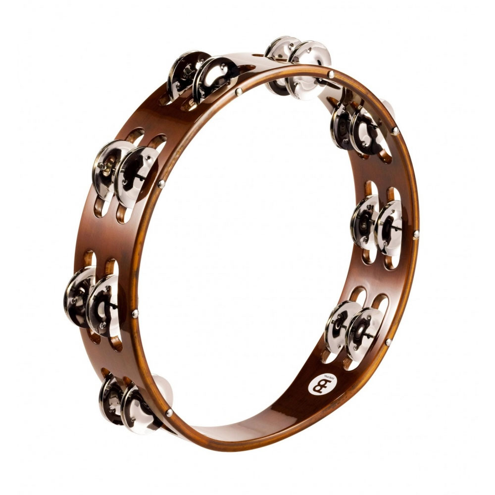 Meinl 2 Rows Wood Tambourine Steel Jingles