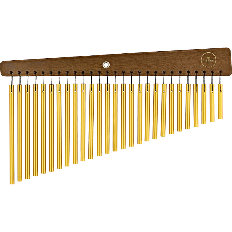 Meinl 27 Bar Gold Aluminum Chimes w/ Walnut Brown Frame
