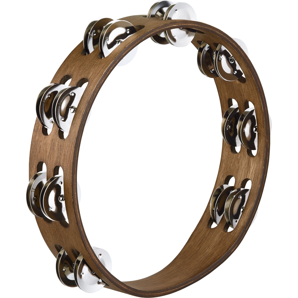 Meinl Double Row Traditional Wood Tambourine with Steel Jingles