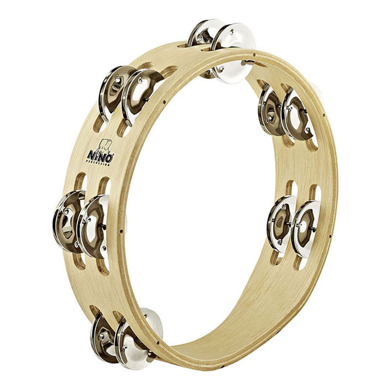 Meinl Nino 8" Double Row Tambourine in Nickel Silver