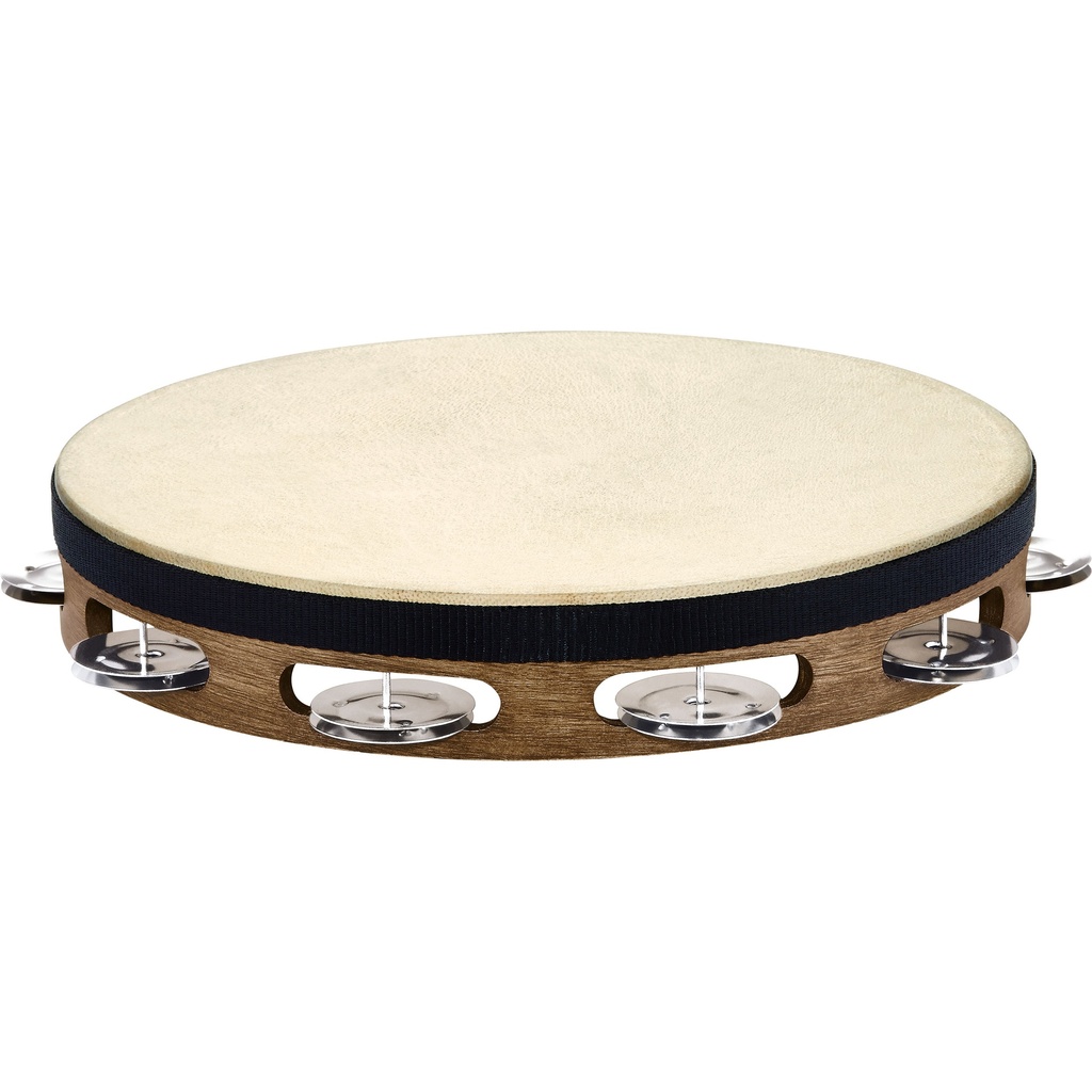 Meinl Single Row Traditional Goatskin Wood Tambourine Steel