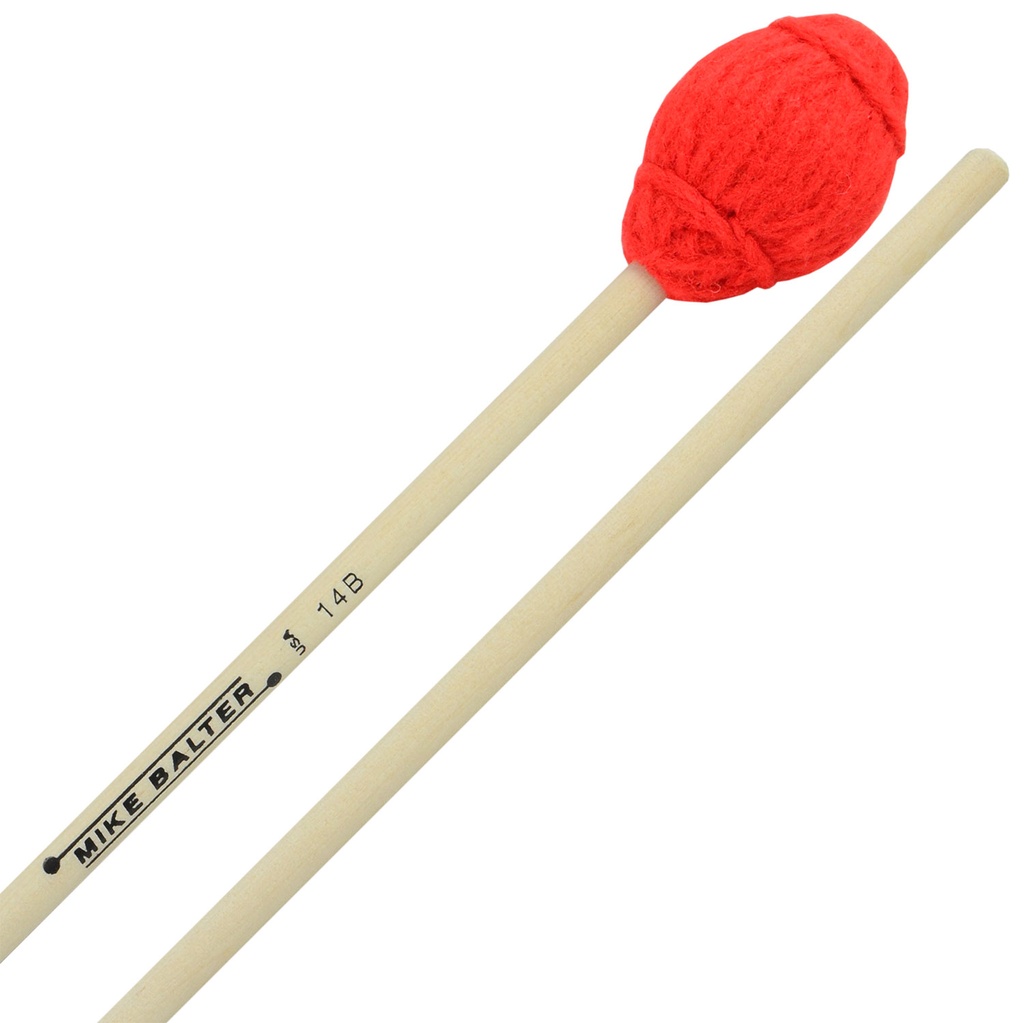 Mike Balter B14B Medium Soft Red Yarn Ensemble Series Mallets w/ Birch