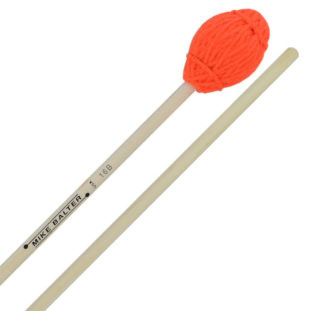 Mike Balter B16B Extra Soft Orange Yarn Ensemble Series Mallets w/ Birch
