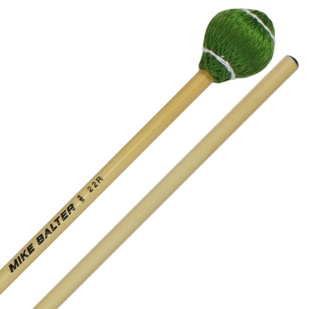 Mike Balter B22R Pro Vibe Medium Hard Green Cord Mallets w/ Rattan