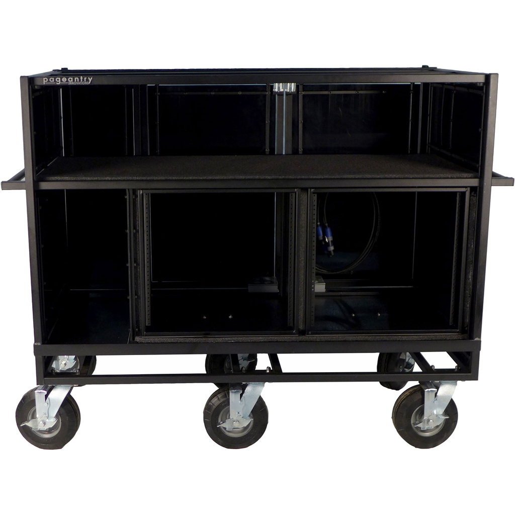 Pageantry Innovations Stealth Series Extended Double Mixer Cart w/ Bi-Fold Top