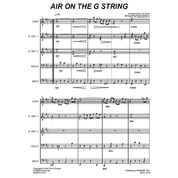Panyard Panyard 7004 - Air on the G String by J. S. Bach