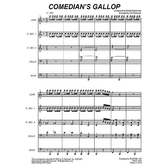 Panyard Panyard 7024 - Comedians Gallop by Dmitri Kabalevsky