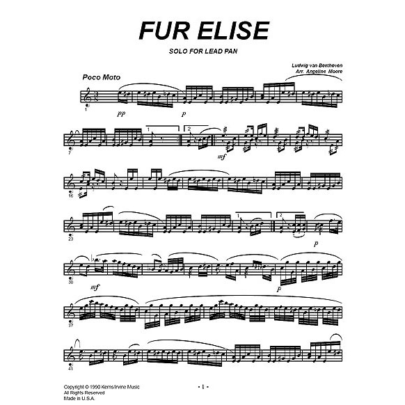 Panyard Panyard 7041 - Fur Elise Comp. by Ludwig van Beethoven