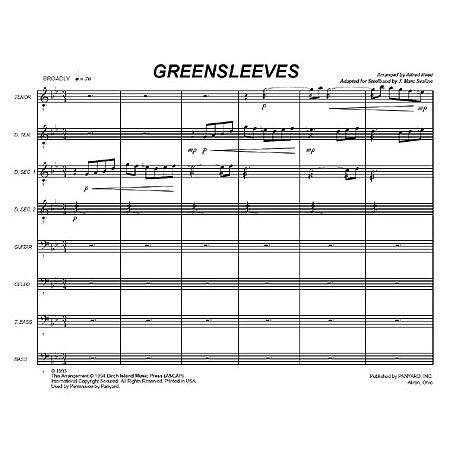 Panyard Panyard 7043 - Greensleeves arr. Alfred Reed