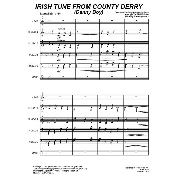 Panyard Panyard 7050 - Irish Tune from Country Derry by Grainger