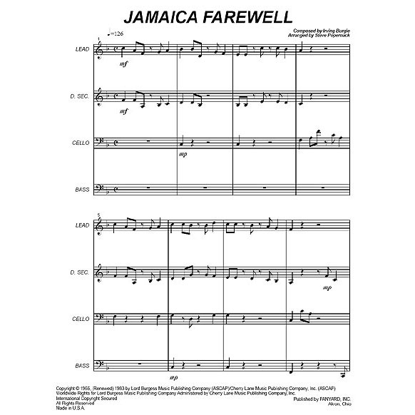 Panyard Panyard 7053 - Jamaica Farewell by Irving Burgie