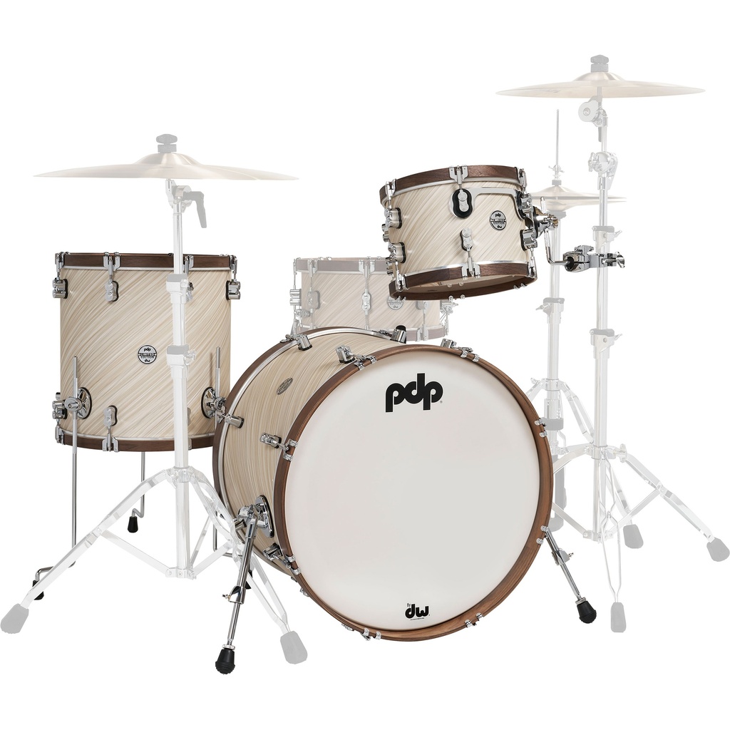 PDP LTD 3-Piece Drum Set (22B-12-16F) in Twisted Ivory w/ Walnut