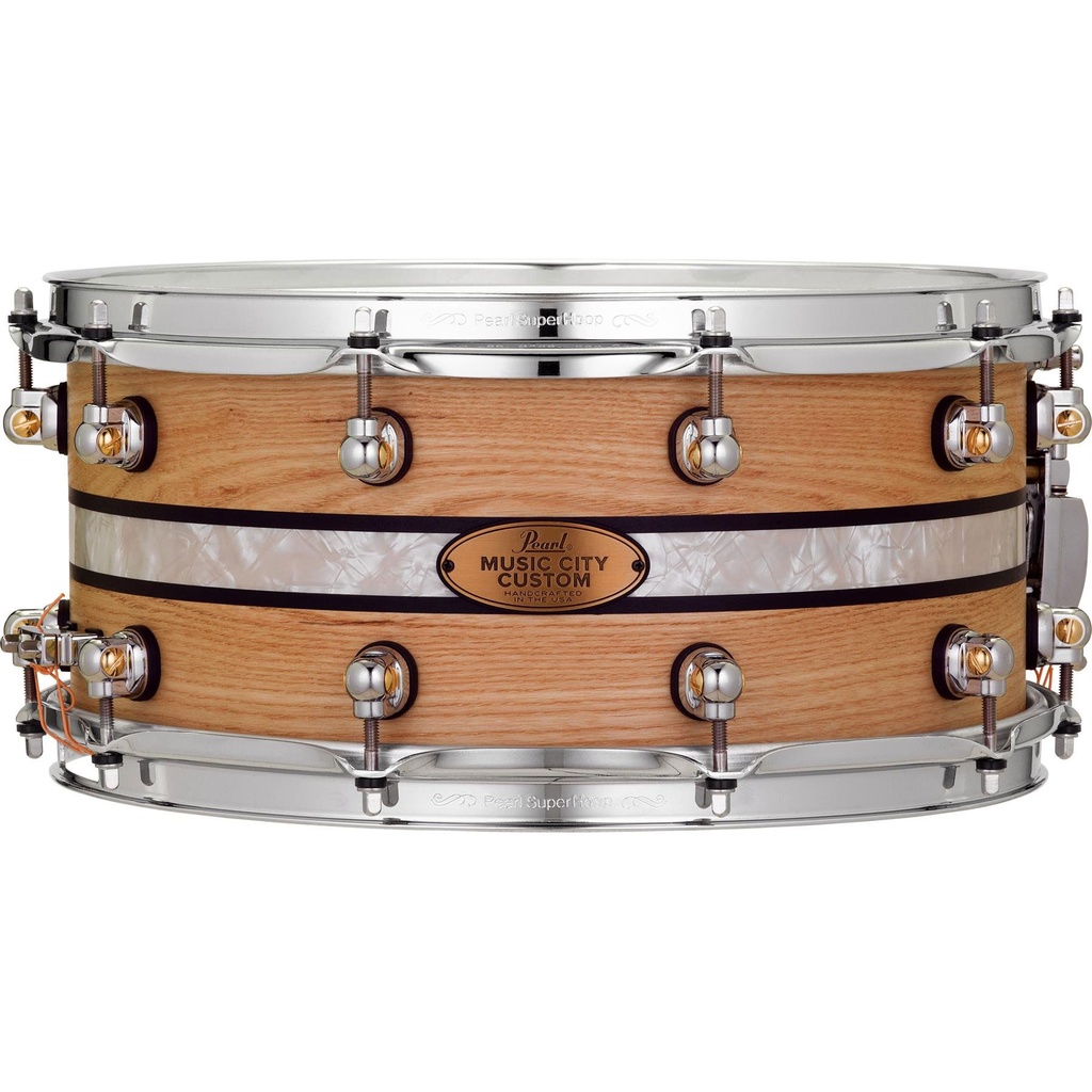 Pearl 14" x 6.5" MCC Solid Ash Snare w/ DuoBand Ebony Marine
