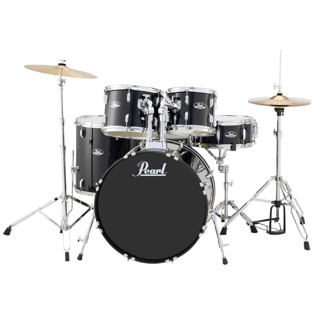 Pearl Roadshow 5-pc. Drum Set with Hardware and Cymbals in Jet Black