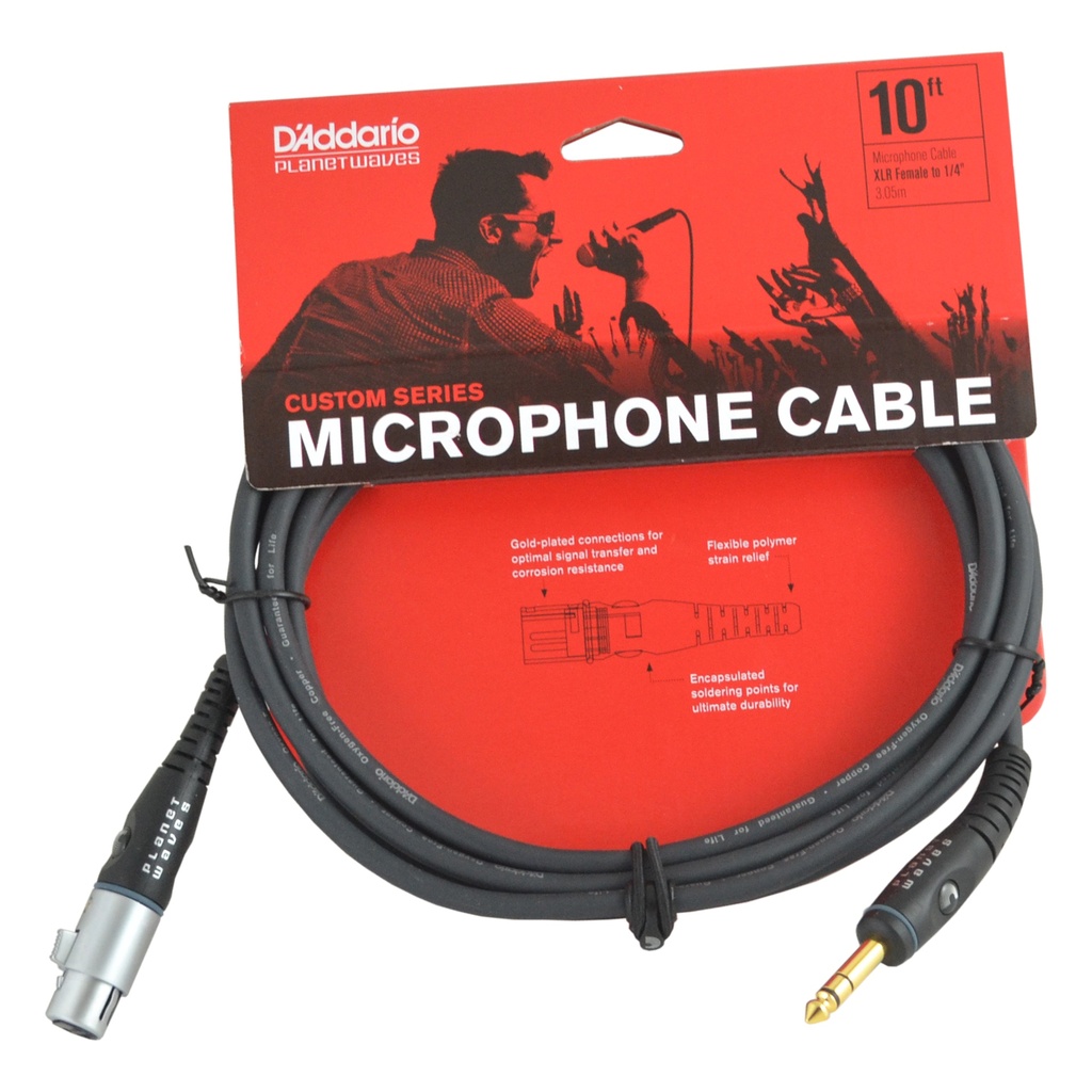 Planet Waves 10' Custom Series Microphone Cable (XLR Female to 1/4")