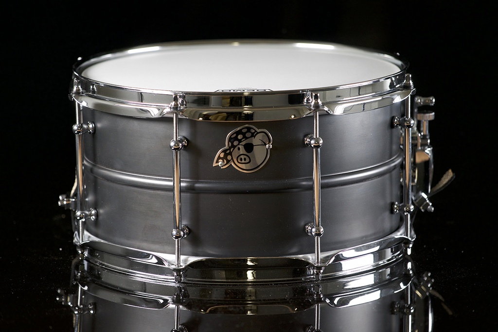 Pork Pie Percussion 7" x 13" Snare Drum - Seamless Black Steel